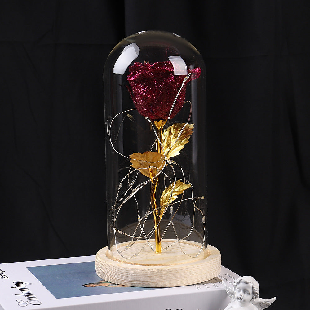 Whispers of Love: Eternal Rose in Glass Light