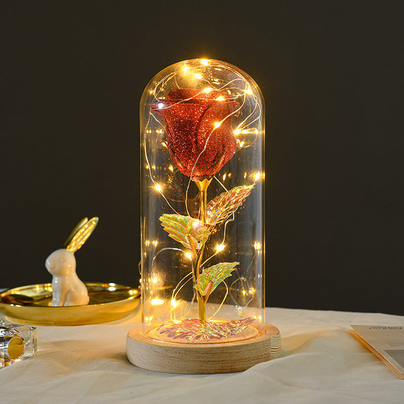 Whispers of Love: Eternal Rose in Glass Light