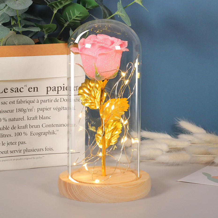 Whispers of Love: Eternal Rose in Glass Light